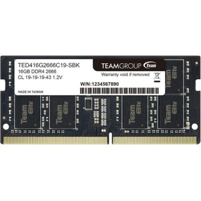 Пам'ять для ноутбуків TEAM 16 GB SO-DIMM DDR4 2666 MHz Elite (TED416G2666C19-S01)