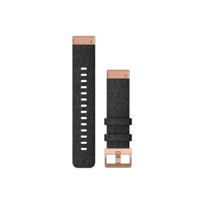Ремінець Garmin для Fenix 6s 20mm QuickFit Heathered Black Nylon with Rose Gold (010-12874-00)
