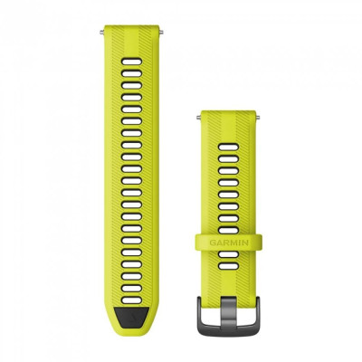 Ремінець Garmin для Forerunner 965 Amp Yellow/Black with Slate Hardware 22mm (010-11251-A0)