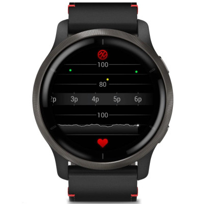 Смарт-годинник Garmin Venu 2 Slate with Black Leather Band (010-02430-21)