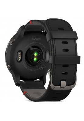 Смарт-годинник Garmin Venu 2 Slate with Black Leather Band (010-02430-21)