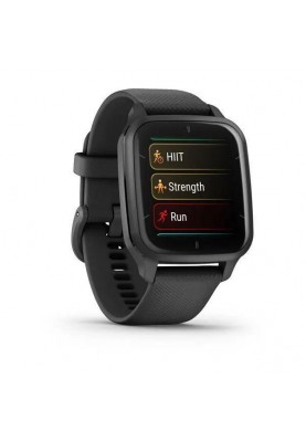 Смарт-годинник Garmin Venu Sq 2 – Music Edition Slate Aluminum Bezel with Black Case and Silicone Band (010-02700-00/10)