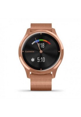 Смарт-годинник Garmin Vivomove Luxe 18K Rose Gold PVD Stainless Steel w. Rose Gold Milanese B. (010-02241-24)