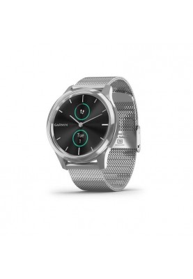 Смарт-годинник Garmin vivomove Luxe Premium Silver-Black Milanese (010-02241-23)