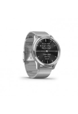 Смарт-годинник Garmin vivomove Luxe Premium Silver-Black Milanese (010-02241-23)