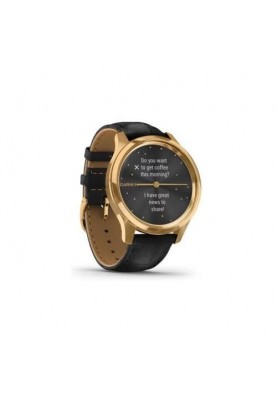 Смарт-годинник Garmin vivomove Luxe Pure Gold-Black Leather (010-02241-22)