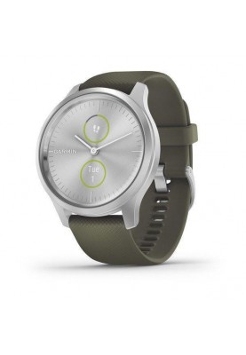 Смарт-годинник Garmin vivomove Style Silver-Moss Green Silicone (010-02240-21)