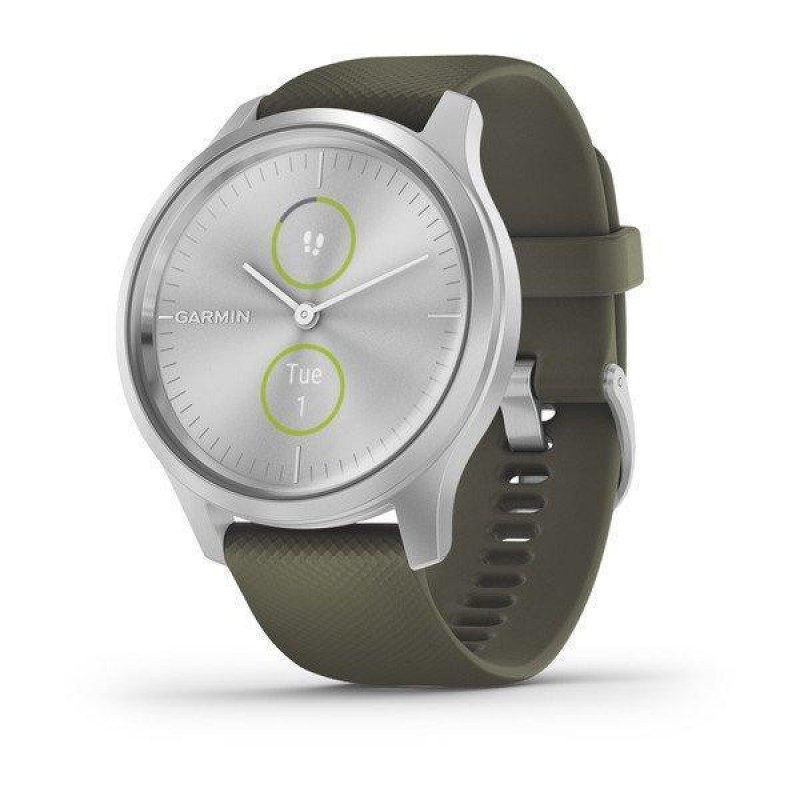 Смарт-годинник Garmin vivomove Style Silver-Moss Green Silicone (010-02240-21)