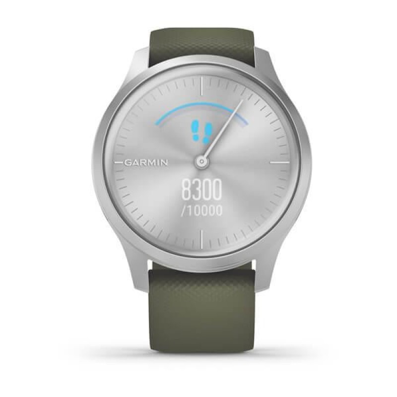 Смарт-годинник Garmin vivomove Style Silver-Moss Green Silicone (010-02240-21)