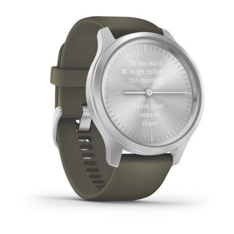 Смарт-годинник Garmin vivomove Style Silver-Moss Green Silicone (010-02240-21)