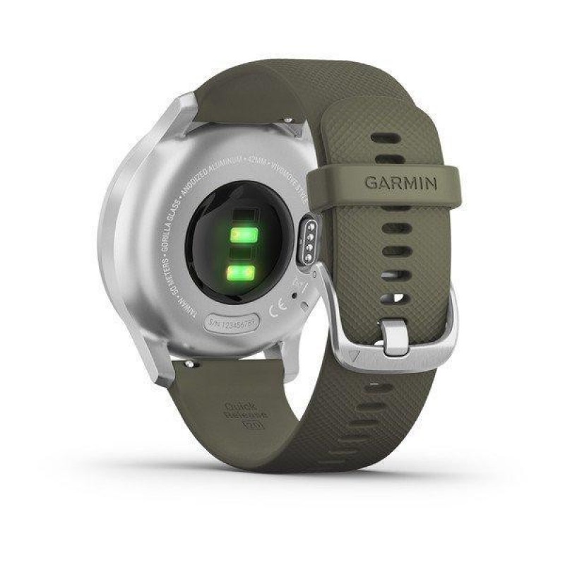 Смарт-годинник Garmin vivomove Style Silver-Moss Green Silicone (010-02240-21)