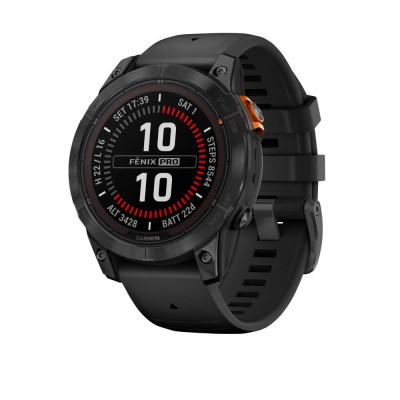 Смарт-годинник Garmin Fenix 7 Pro Sapphire Solar Carbon G. DLC Tit. with Black Band (010-02777-10/11)