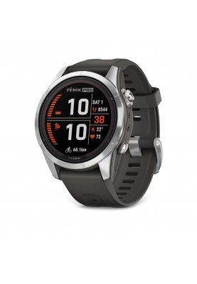 Смарт-годинник Garmin Fenix 7S Pro Solar Silver w. Graphite Band (010-02776-00/01)