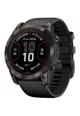 Смарт-годинник Garmin Fenix 7X Sapphire Solar Carbon G. DLC Tit. with Black Band (010-02778-10/11)