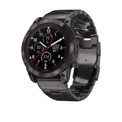Смарт-годинник Garmin Fenix 7X Sapphire Solar Carbon G. DLC Tit. with Vented Tit. Bracelet (010-02778-30)