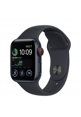 Смарт-годинник Apple Watch SE 2 GPS + Cellular 40mm Midnight Aluminum Case w. Midnight S. Band-S/M (MNTM3)