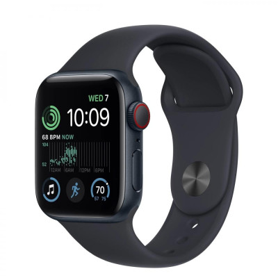 Смарт-годинник Apple Watch SE 2 GPS + Cellular 40mm Midnight Aluminum Case w. Midnight S. Band-S/M (MNTM3)