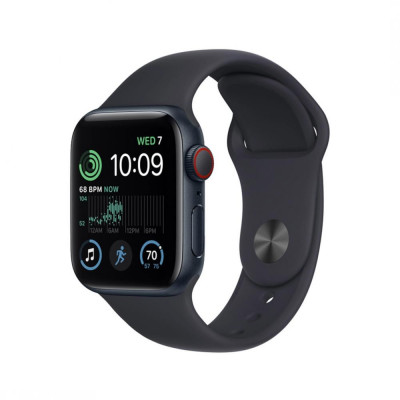 Смарт-годинник Apple Watch SE 2 GPS + Cellular 44mm Midnight Aluminum Case with Midnight Sport Band (MNPY3/MNTY3)