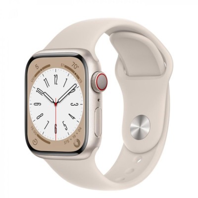 Смарт-годинник Apple Watch Series 8 GPS 41mm Starlight Aluminum Case w. Starlight S. Band-M/L (MNUF3)