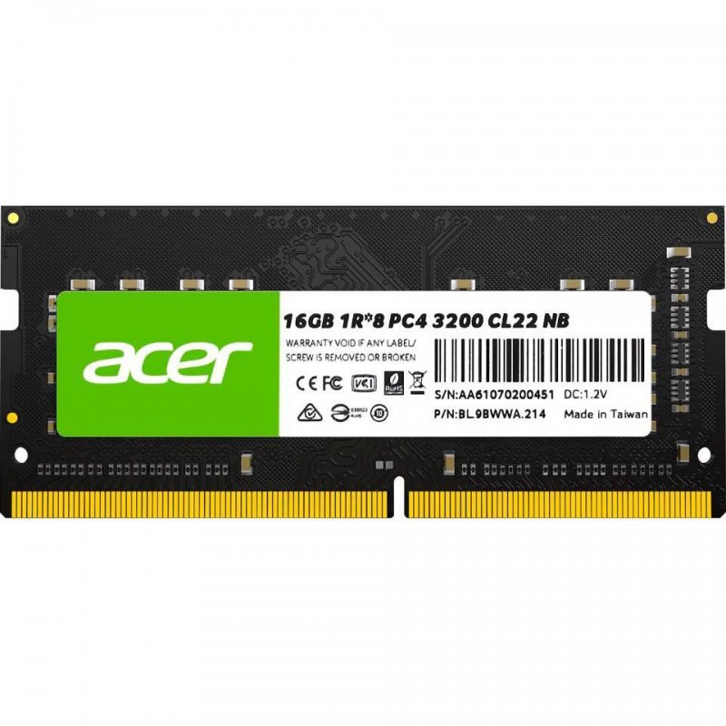 Пам'ять для ноутбуків Acer 16 GB SO-DIMM DDR4 3200 MHz SD100 (BL.9BWWA.214)