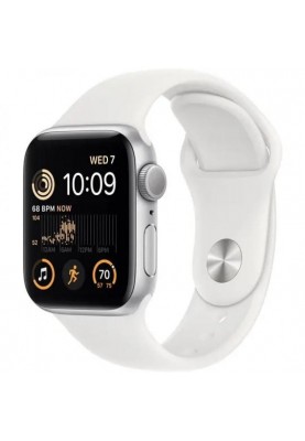 Смарт-годинник Apple Watch SE 2 GPS 40mm Silver Aluminum Case with White Sport Band-S/M (MNT93)