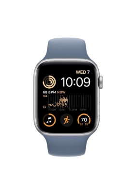 Смарт-годинник Apple Watch SE 2 GPS 44mm Silver Aluminum Case with White Sport Band-M/L (MNTJ3)