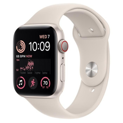 Смарт-годинник Apple Watch SE 2 GPS 44mm Starlight Aluminum Case w. Starlight Sport Band-M/L (MNTE3)