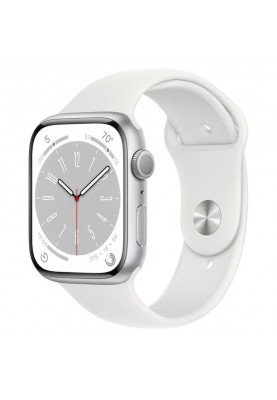 Смарт-годинник Apple Watch Series 8 GPS 41mm Silver Aluminum Case with White S. Band M/L (MP6M3)