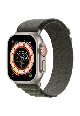 Смарт-годинник Apple Watch Ultra GPS + Cellular 49mm Titanium Case with Green Alpine Loop-Large (MQEX3/MQFP3)