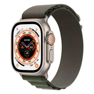 Смарт-годинник Apple Watch Ultra GPS + Cellular 49mm Titanium Case with Green Alpine Loop-Medium (MQEW3/MQFN3)