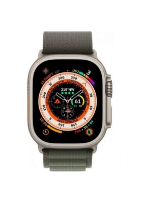 Смарт-годинник Apple Watch Ultra GPS + Cellular 49mm Titanium Case with Green Alpine Loop-Medium (MQEW3/MQFN3)