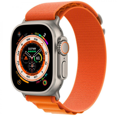 Смарт-годинник Apple Watch Ultra GPS + Cellular 49mm Titanium Case with Orange Alpine Loop-Small (MNHA3/MNHH3)