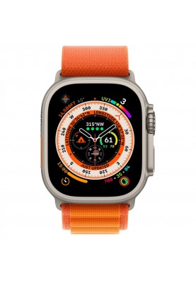 Смарт-годинник Apple Watch Ultra GPS + Cellular 49mm Titanium Case with Orange Alpine Loop-Small (MNHA3/MNHH3)