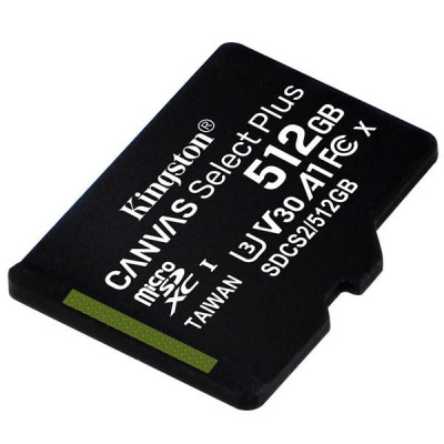 Карта пам'яті Kingston 512 GB microSDXC Class 10 UHS-I U3 Canvas Select Plus SDCS2/512GBSP
