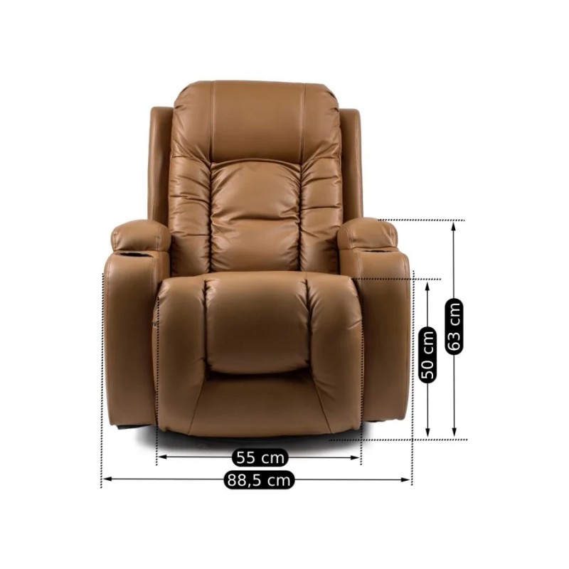 Крісло масажне розкладне Mebel Elit BOX (світло-коричневий)