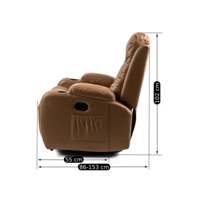 Крісло масажне розкладне Mebel Elit BOX (світло-коричневий)