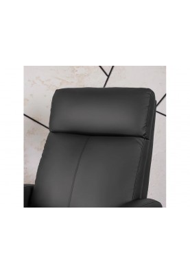 Розкладне крісло для відпочинку з підставкою для ніг Mebel Elit DANNY (чорна екошкіра)