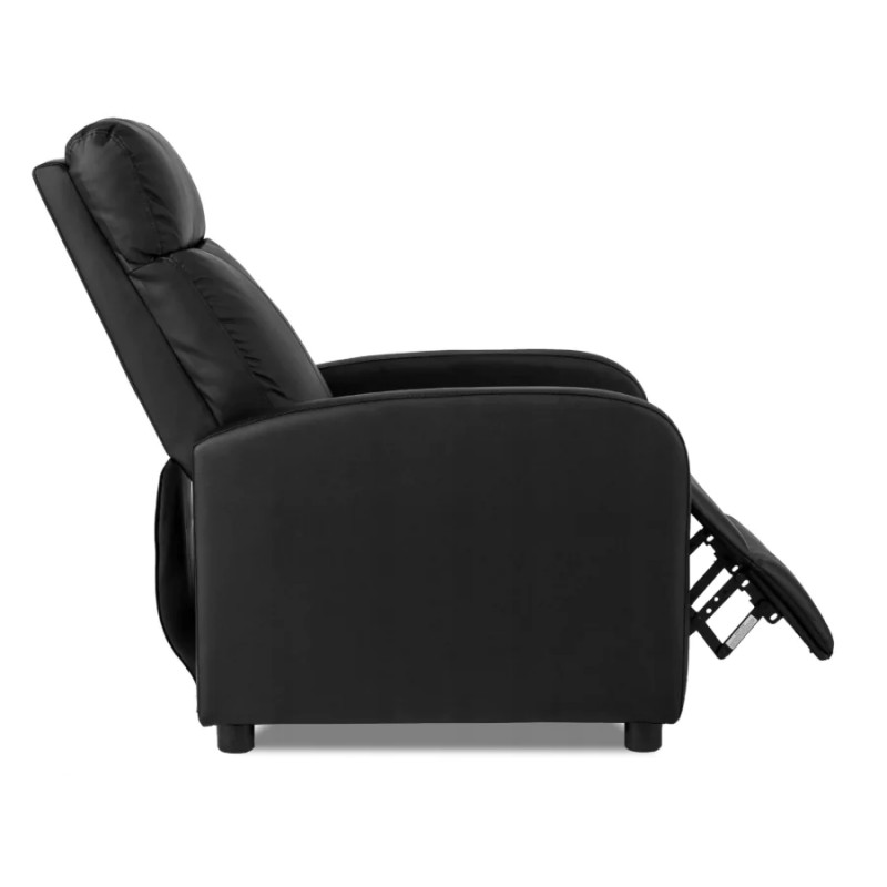 Розкладне крісло для відпочинку з підставкою для ніг Mebel Elit DANNY (чорна екошкіра)