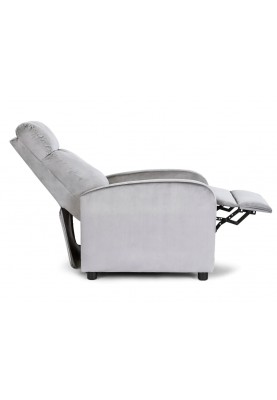 Розкладне крісло для відпочинку з підставкою для ніг Mebel Elit DANNY (сірий велюр)