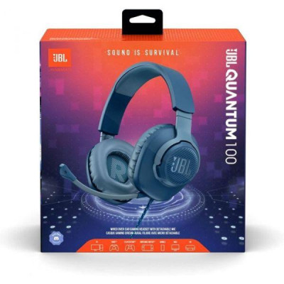 Комп'ютерна гарнітура JBL Quantum 100 Blue (JBLQUANTUM100BLU)