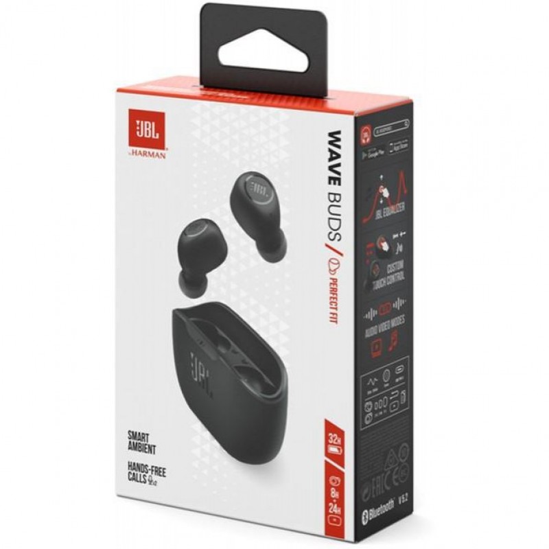 Навушники TWS JBL Wave Buds Black (JBLWBUDSBLK)