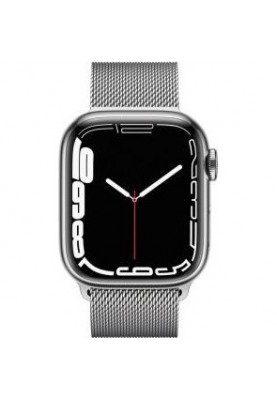 Смарт-годинник Apple Watch Series 7 GPS + Cellular 45mm Silver Stainless Steel Case with Silver Milanese Loop (MKJE3)