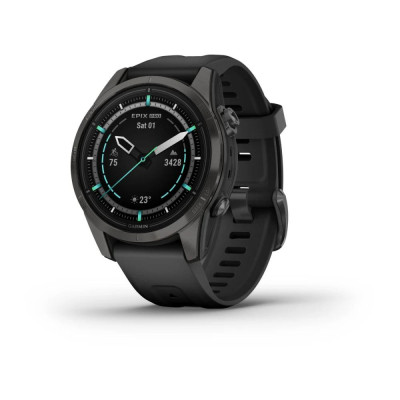 Смарт-годинник Garmin Epix Pro Gen 2 Sapphire 42mm Carbon G. with Black Band (010-02802-14/15)