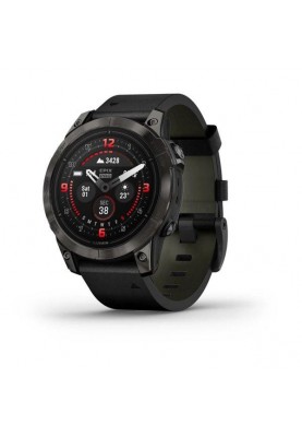 Смарт-годинник Garmin Epix Pro 2 Sapphire 47mm Carbon G. DLC Tit. with B. Leather Band (010-02803-30)