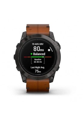 Смарт-годинник Garmin Epix Pro 2 Sapphire 51mm Carbon G. DLC Tit. with Chestnut L. Band (010-02804-30)