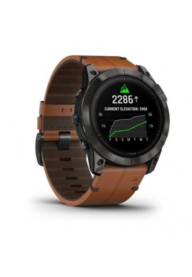 Смарт-годинник Garmin Epix Pro 2 Sapphire 51mm Carbon G. DLC Tit. with Chestnut L. Band (010-02804-30)