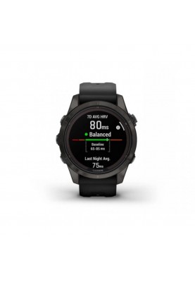 Смарт-годинник Garmin Fenix 7S Sapphire Solar Carbon G. DLC Tit. with Black Band (010-02776-10/11)