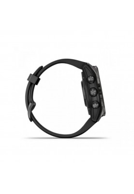 Смарт-годинник Garmin Fenix 7S Sapphire Solar Carbon G. DLC Tit. with Black Band (010-02776-10/11)