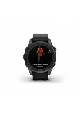 Смарт-годинник Garmin Fenix 7S Sapphire Solar Carbon G. DLC Tit. with Black Band (010-02776-10/11)