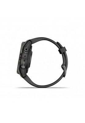 Смарт-годинник Garmin Fenix 7S Sapphire Solar Carbon G. DLC Tit. with Black Band (010-02776-10/11)